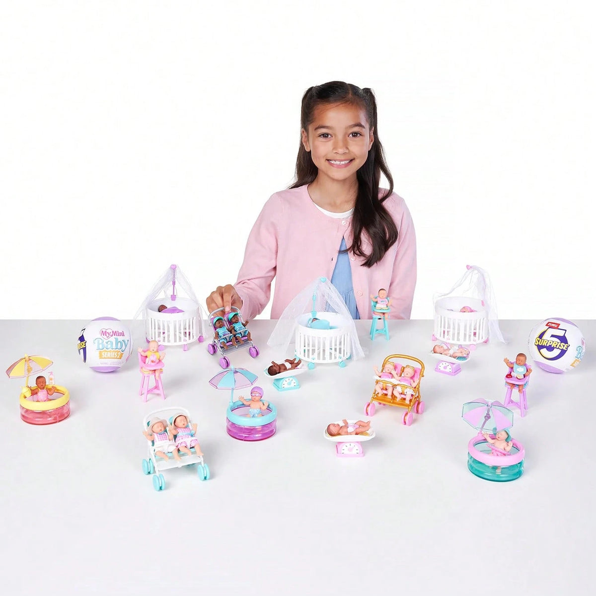 ZURU 5pcs Mystery Mini Babies Capsule, Series 1, 2 Or Sweethearts Available, Collectible Realistic Mini Dolls And Toy Sets, Roleplay Toys Gift For Girls 3+ Years Old