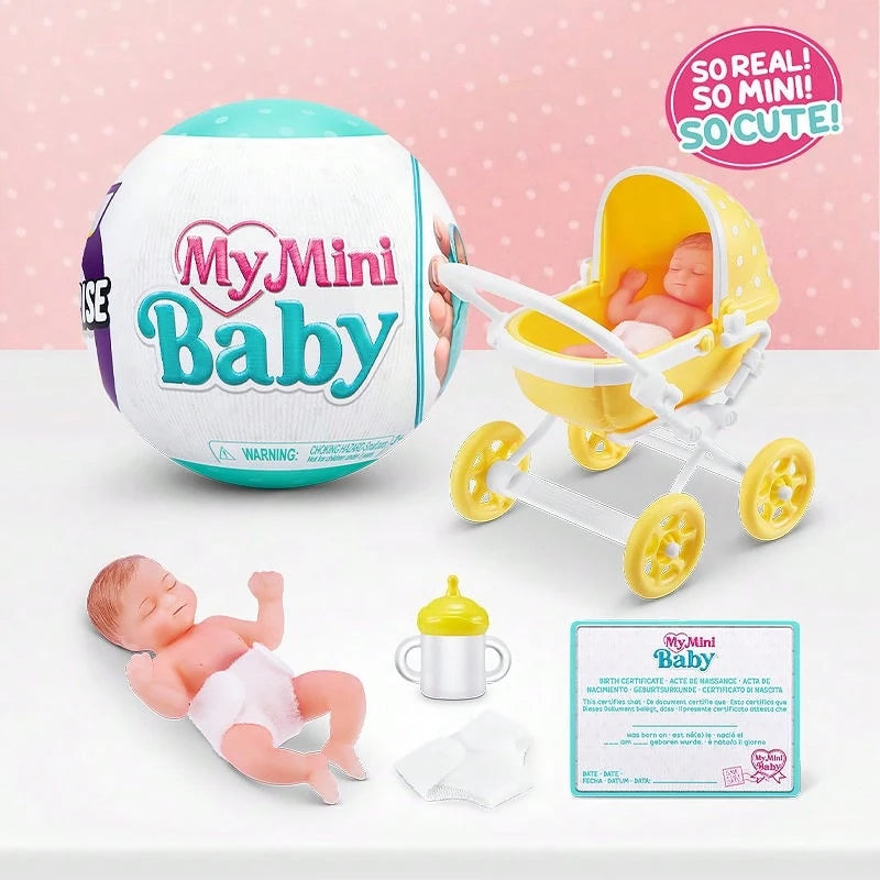 ZURU 5pcs Mystery Mini Babies Capsule, Series 1, 2 Or Sweethearts Available, Collectible Realistic Mini Dolls And Toy Sets, Roleplay Toys Gift For Girls 3+ Years Old